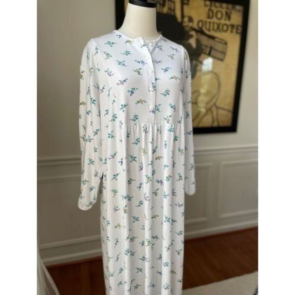 Vintage 80s Norm Thompson Long Sleeve Day Play Cottagecore Dress M